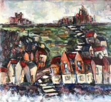 Painting of Whitby Abbey and Steps by Steph Trethowan