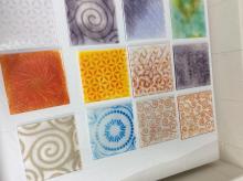 Colour glass tiles by Mary Clements