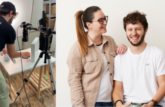 Dariusz Szwedo and Rachel Powell in their studio