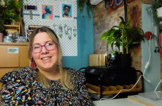 Clare Morgan in her studio