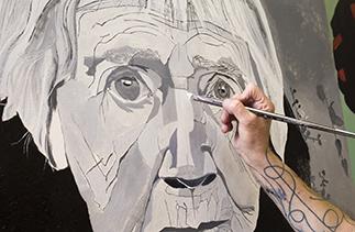 Portrait being painted by John McDonald